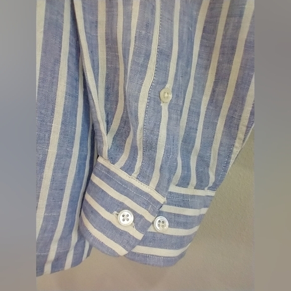 LINEN STRIPED FACONNABLE SHIRT - Picture 6 of 8